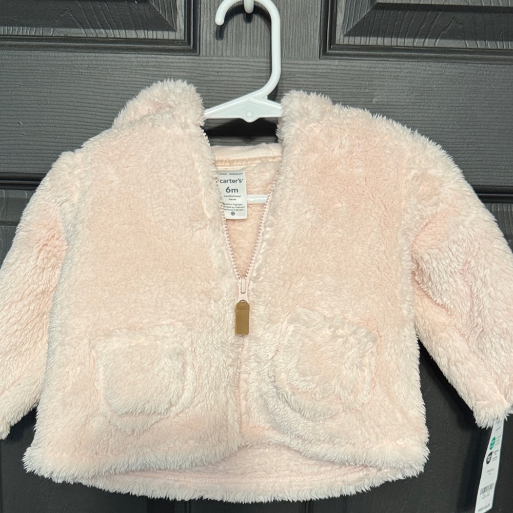 Carter's Soft Pink Baby Sherpa Hooded Jacket